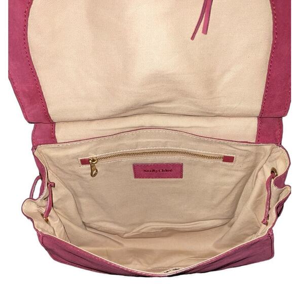 See by Chloé Collins Suede Crossbody Bag New with Tags Grape NWT - Picture 11 of 16